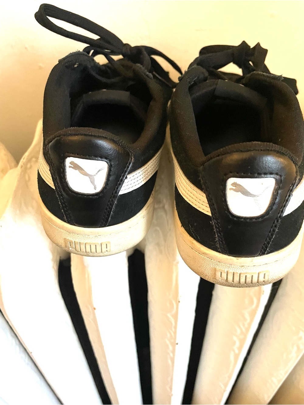 Puma Black Suede Low-Top Sneakers with White Soles - Picture 3 of 4
